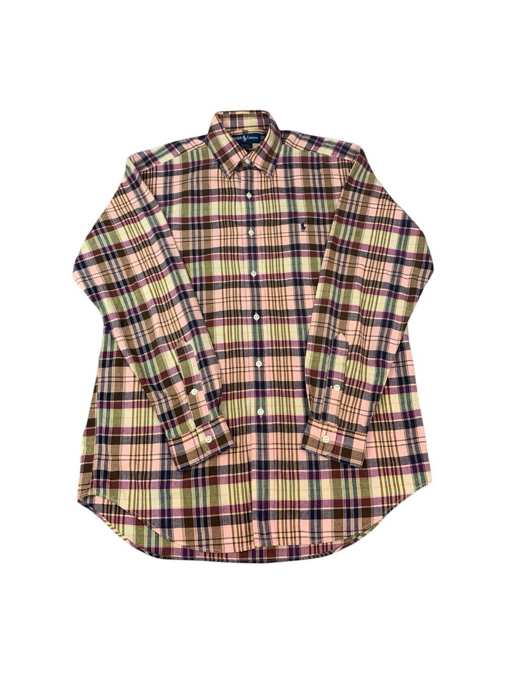 Ralph Lauren Long Sleeve Button Up Shirt, Blake, Plaid, Men’s Size Medium